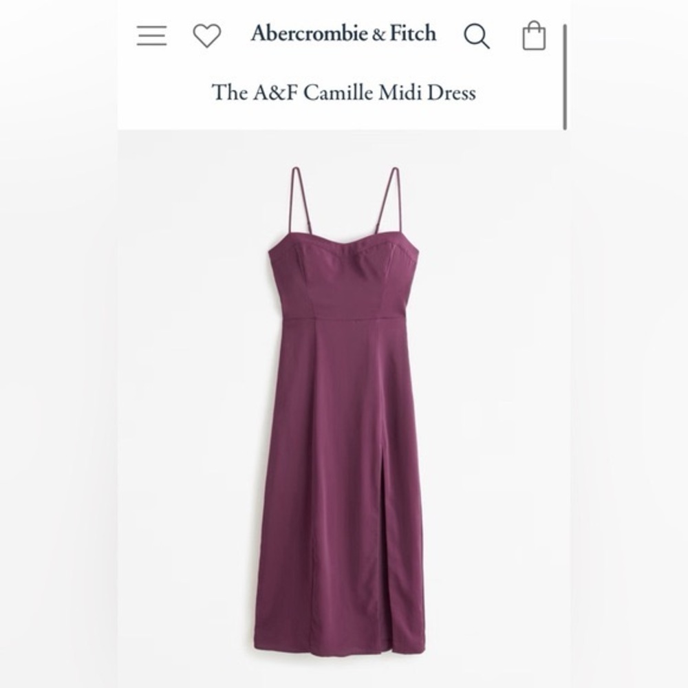 Abercrombie & Fitch Plum Camille Midi Dress